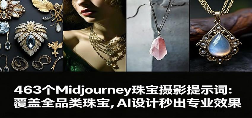 463个Midjourney珠宝摄影提示词:覆盖全品类珠宝,AI设计秒出专业效果-空间云网创