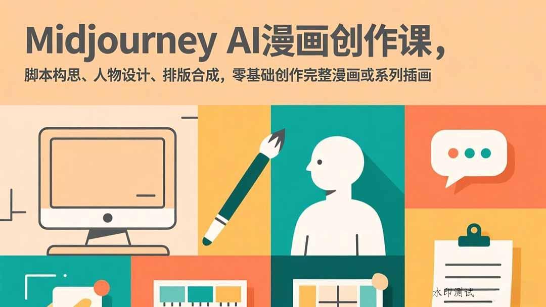 Midjourney AI漫画创作课，脚本构思、人物设计、排版合成，零基础创作完整漫画或系列插画-空间云网创