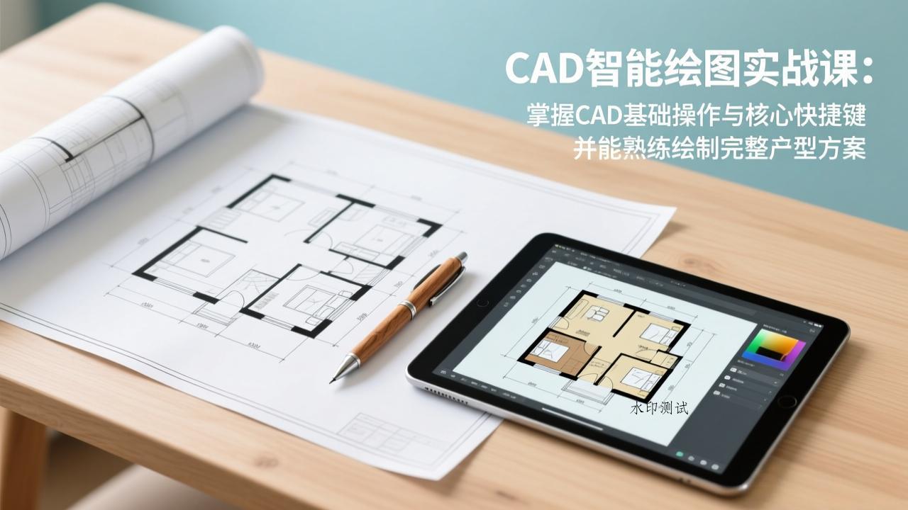 CAD智能绘图实战课：掌握CAD基础操作与核心快捷键，并能熟练绘制完整户型方案-空间云网创
