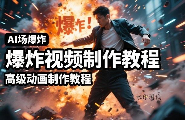 AI场景爆炸视频制作教程，利用人物实拍视频制作出高级的动画特效-空间云网创