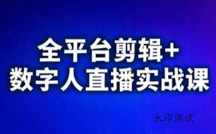 视频号、快手、抖音全平台剪辑+数字人直播实战课(更新2026)-空间云网创