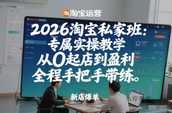 2026淘宝私家班：专属实操教学，从0起店到盈利，全程手把手带练(更新)-空间云网创