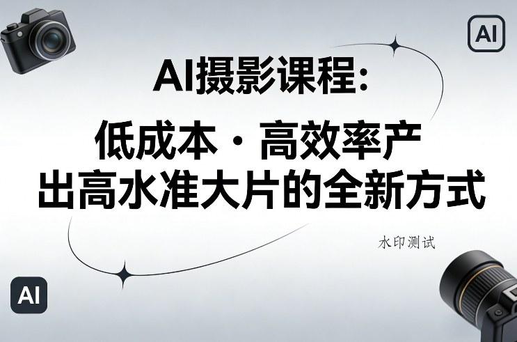 AI摄影课程,低成本高效率产出高水准大片的全新方式-空间云网创