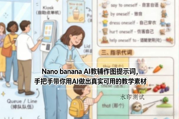 Nano banana AI教辅作图提示词，手把手带你用AI做出真实可用的教学素材-空间云网创
