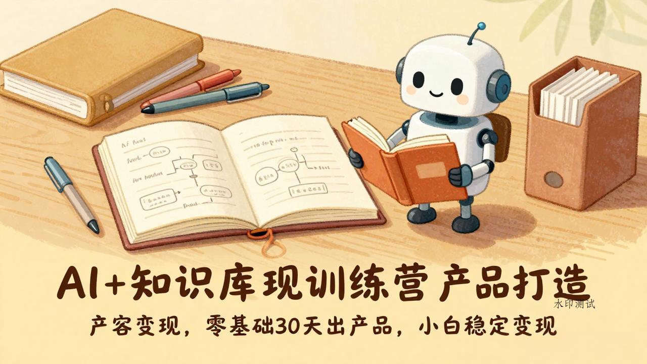 AI+知识库变现训练营，产品打造、内容创作、全平台变现，零基础30天出产品，小白稳定变现-空间云网创