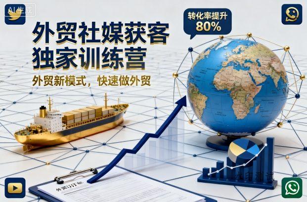 外贸社媒获客独家训练营，外贸新模式，快速做外贸(更新26年2月)-空间云网创