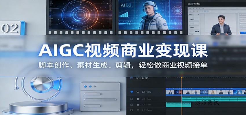 AIGC视频商业变现课：脚本创作、素材生成、剪辑，轻松做商业视频接单-空间云网创