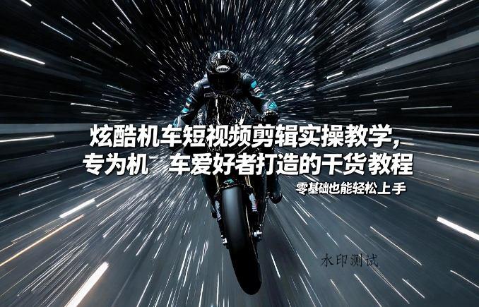 炫酷机车短视频剪辑实操教学，专为机车爱好者打造的干货教程，零基础也能轻松上手-空间云网创