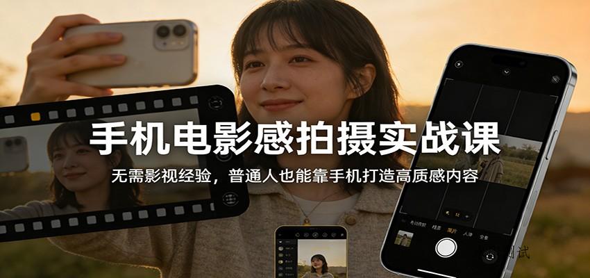 手机电影感拍摄实战课：无需影视经验，普通人也能靠手机打造高质感内容-空间云网创