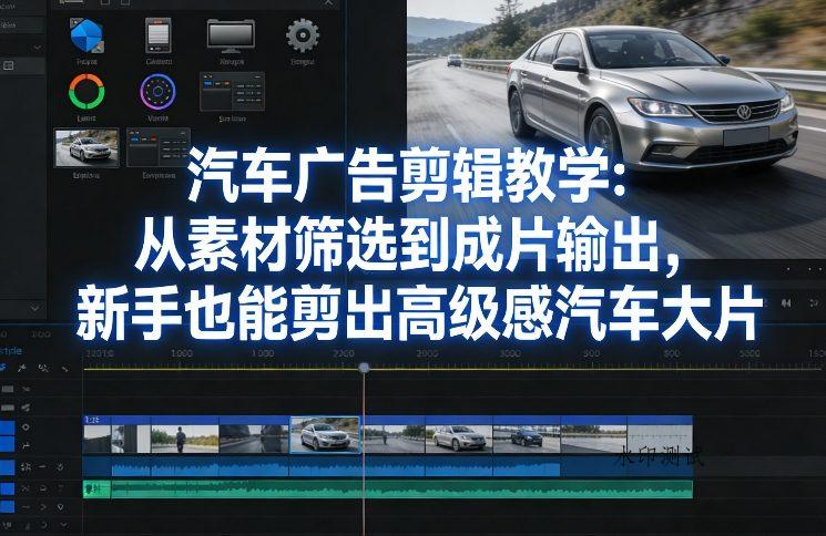 汽车广告剪辑教学:从素材筛选到成片输出,新手也能剪出高级感汽车大片-空间云网创